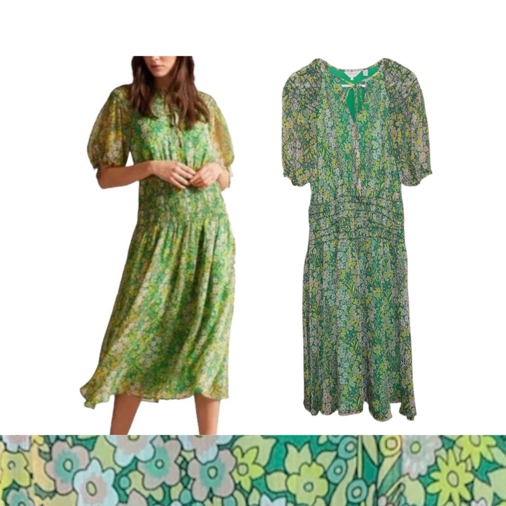 Ted Baker London Ursille Green Floral Midi Dress